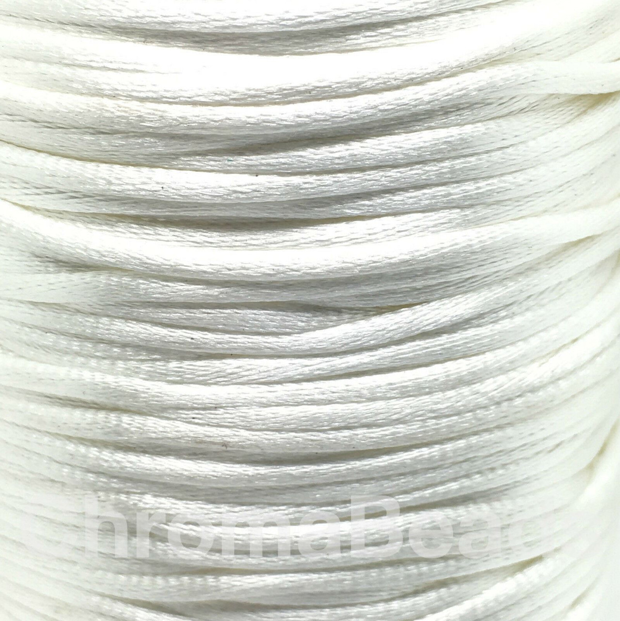 White 2mm Satin rattail cord