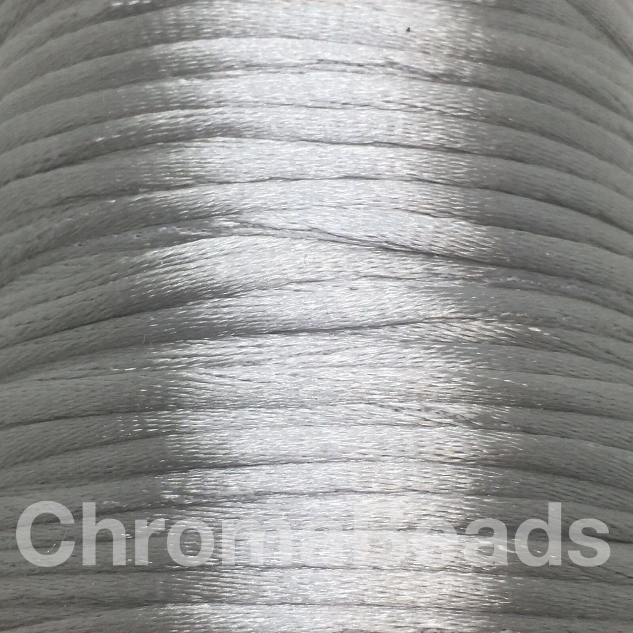 Reel of Nylon Cord (Rattail) - Silver, approx 45m