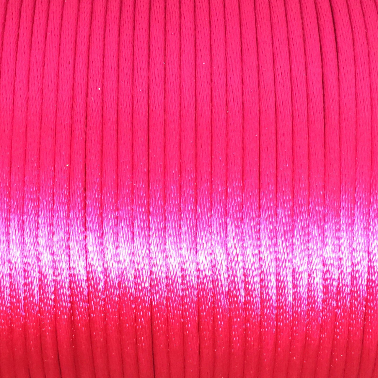 Reel of Nylon Cord (Rattail) - Shocking Pink, approx 45m