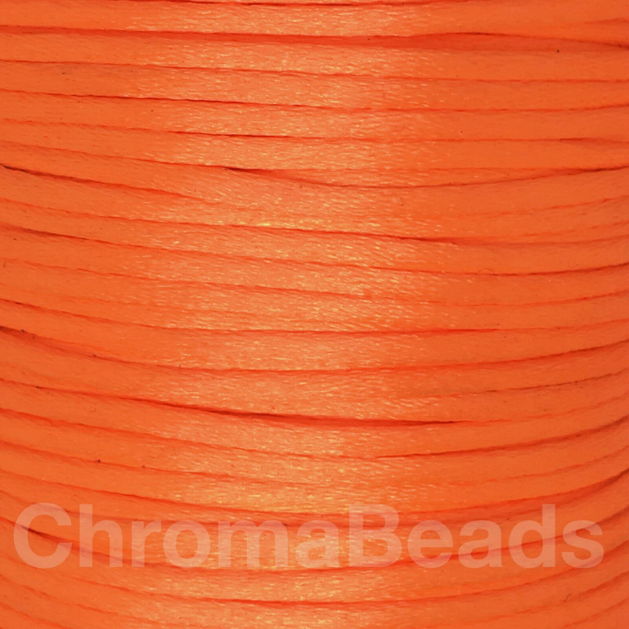 Reel of Nylon Cord (Rattail) - Tangerine, approx 72m