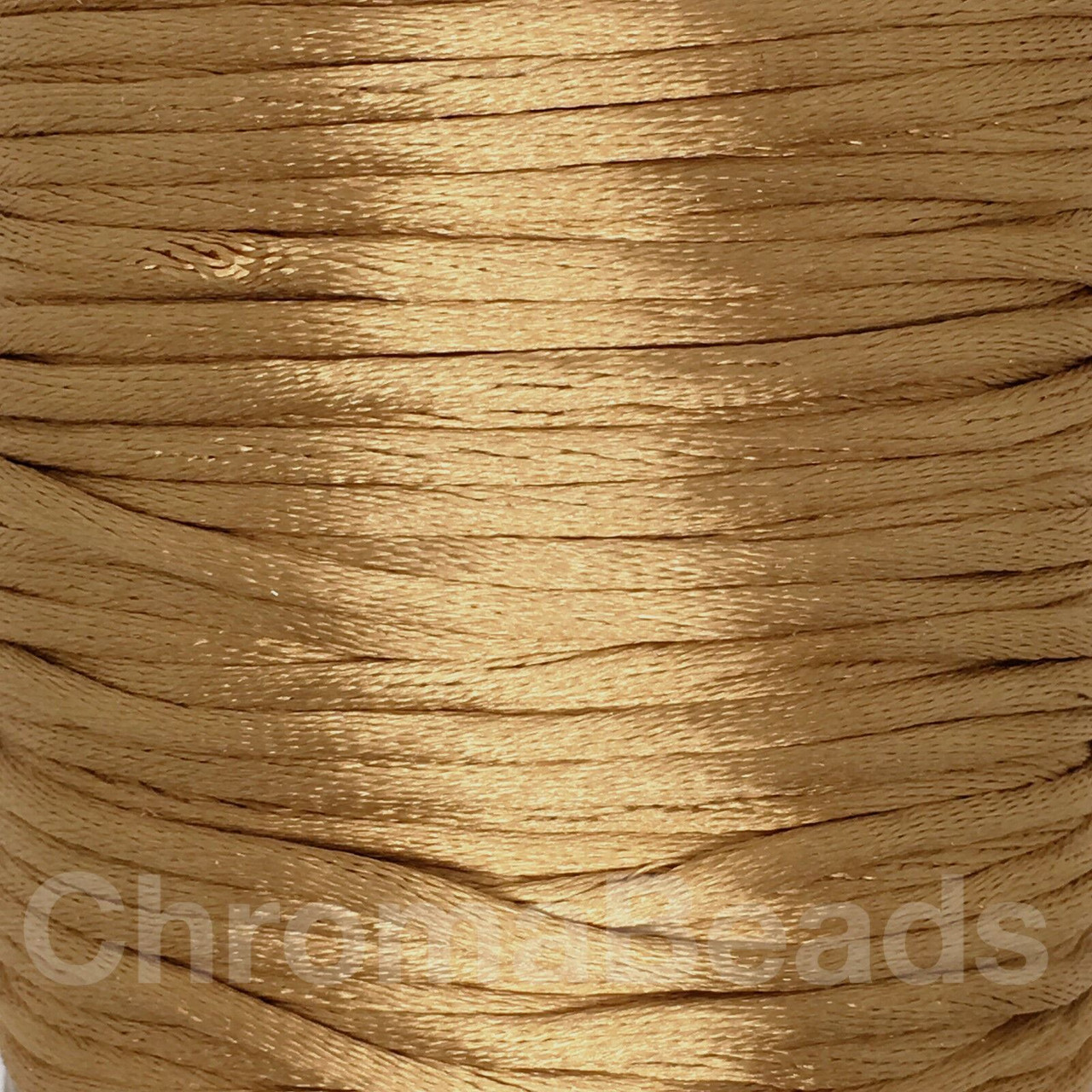 2 Reels of Nylon Cord (Rattail) - Wheat, approx 45m