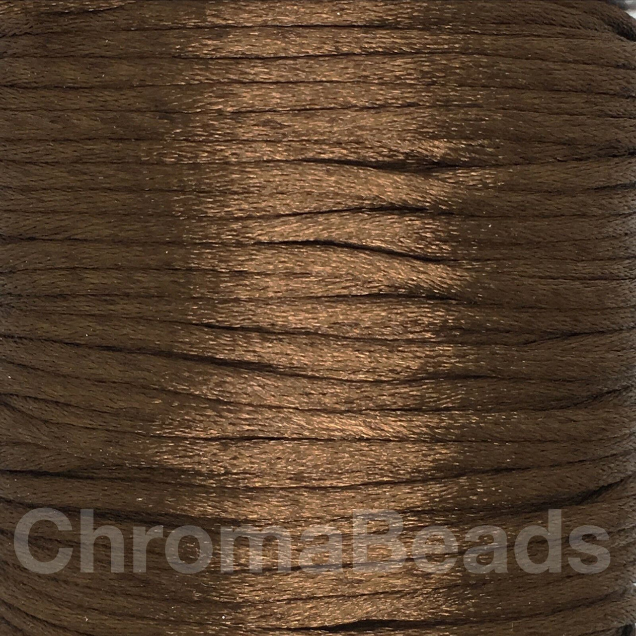 2x Reels of Nylon Cord (Rattail) - Chocolate Brown, approx 45m each