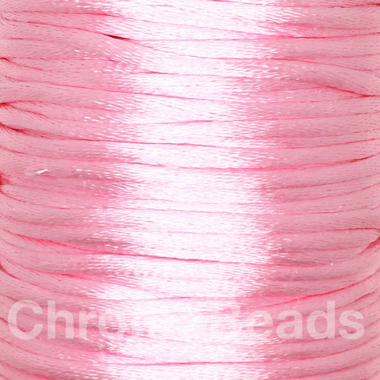 2x Reels of Nylon Cord (Rattail) - Pastel Pink, approx 45m each