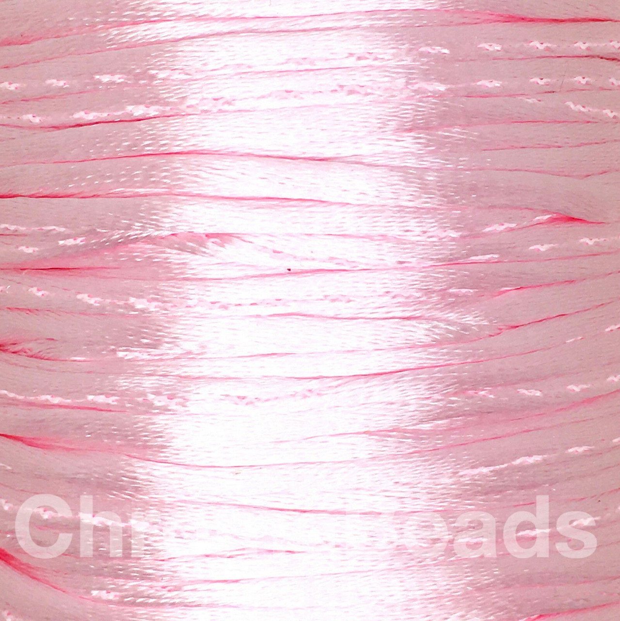 Reel of Nylon Cord (Rattail) - Baby Pink, approx 72m