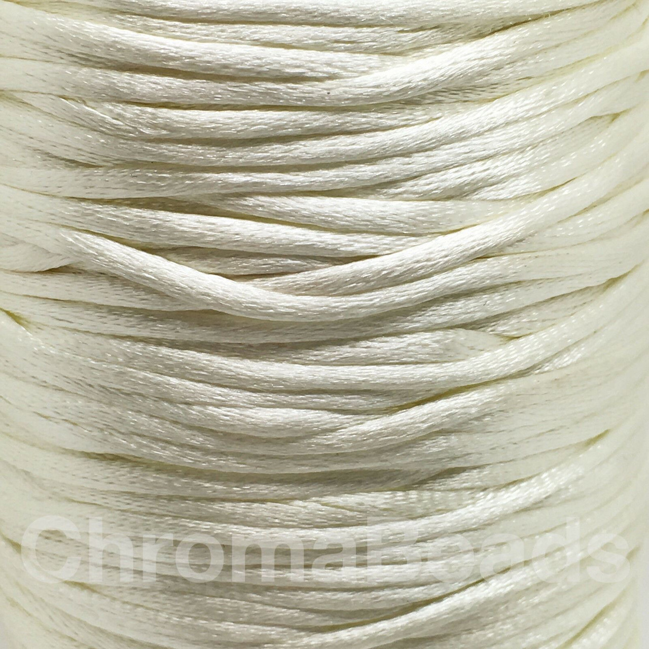 2x Reels of Nylon Cord (Rattail) - Ivory, approx 45m each