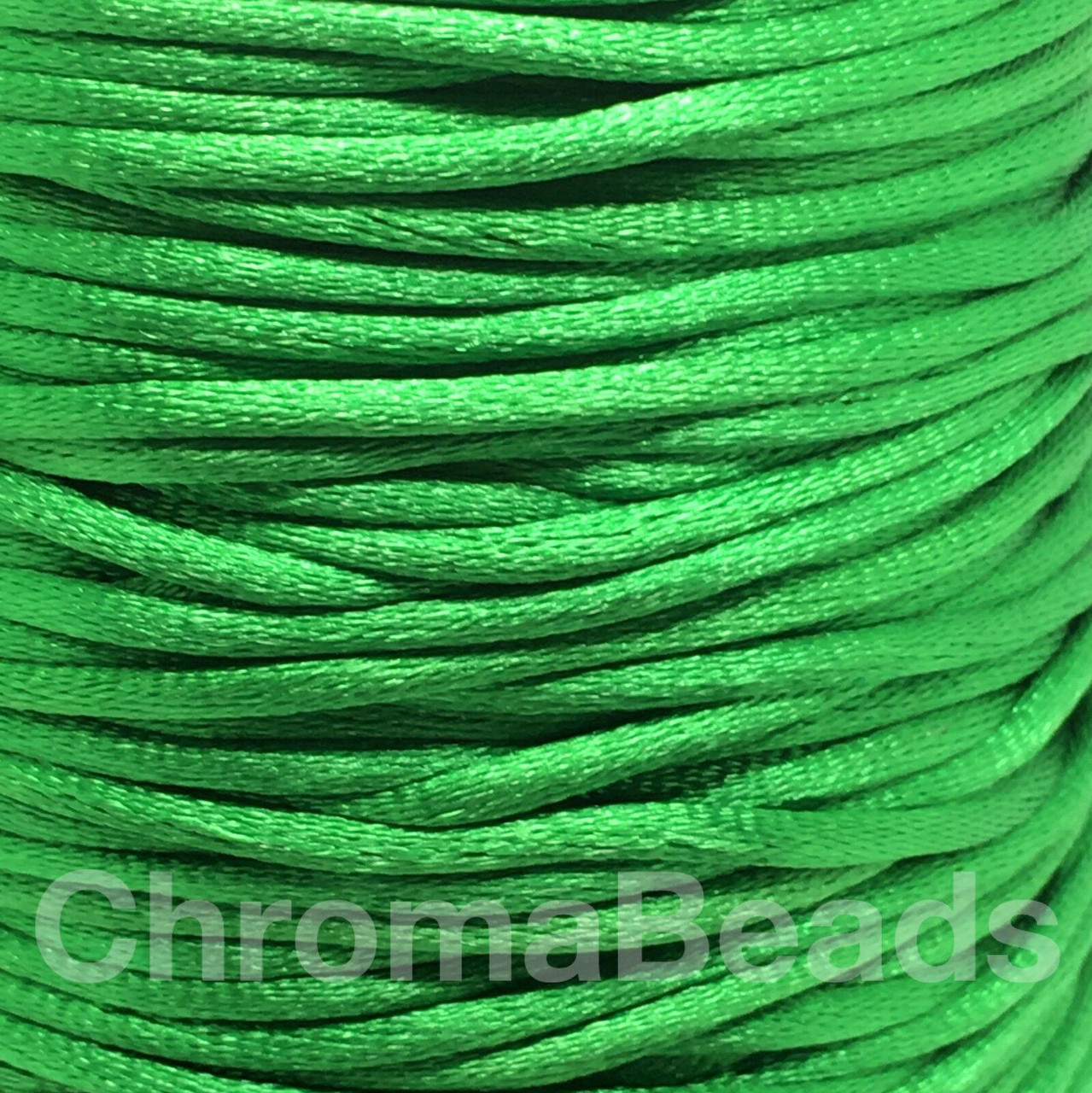 2x Reels of Nylon Cord (Rattail) - Emerald Green, approx 45m each