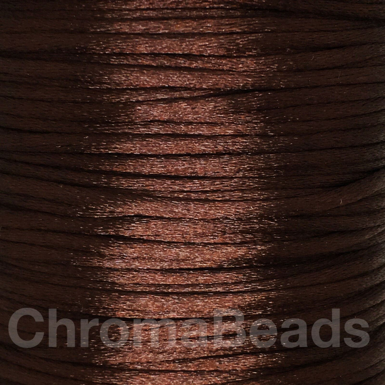 REEL of Silky Satin Rattail 2mm Cord - WHOLESALE spool - kumihimo braiding nylon[Mahogany,2x approx 45m reels]