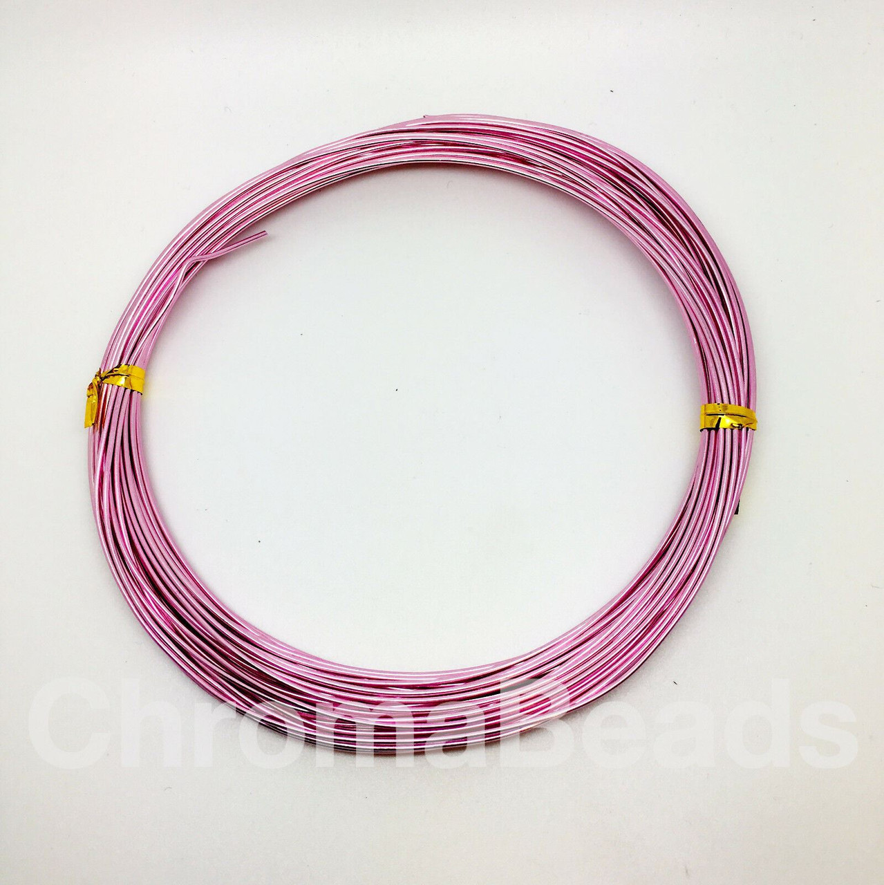 10m Aluminium Wire, 1.0mm thick - Light Pink