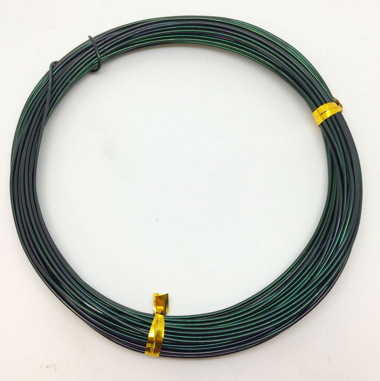 10m Aluminium Wire, 1.0mm thick - Dark Green / Black