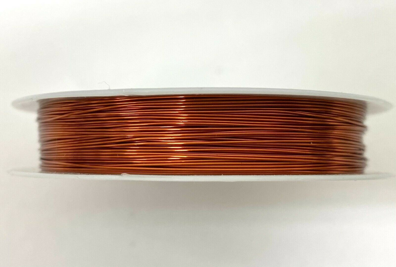 Roll of Copper Wire, 0.2mm thickness, DARK COPPER colour, approx 35m length