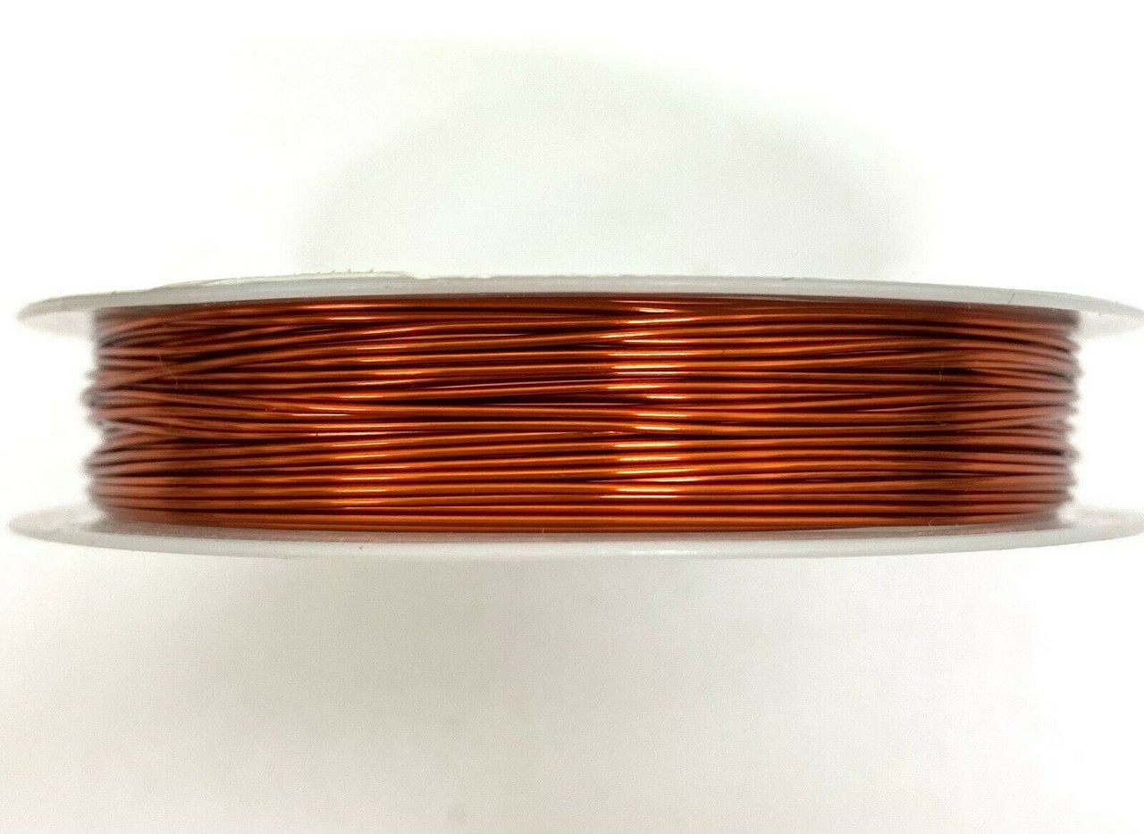 Roll of Copper Wire, 0.3mm thickness, RUSSET colour, approx 26m length