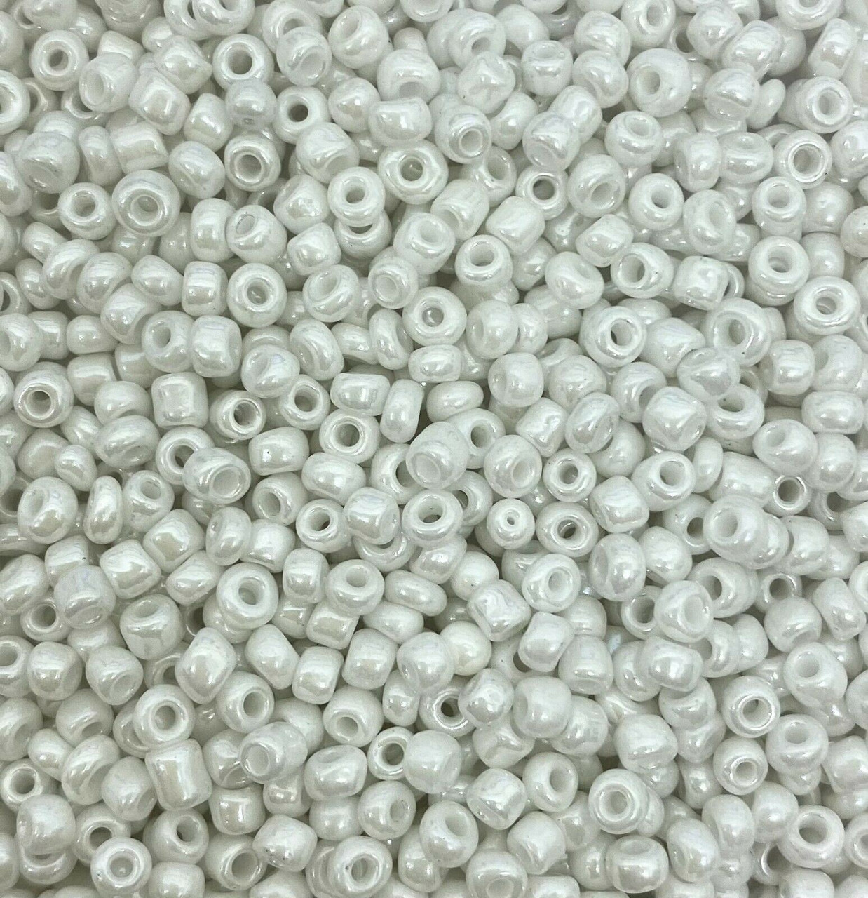 White Opaque Lustered 11/0 seed beads