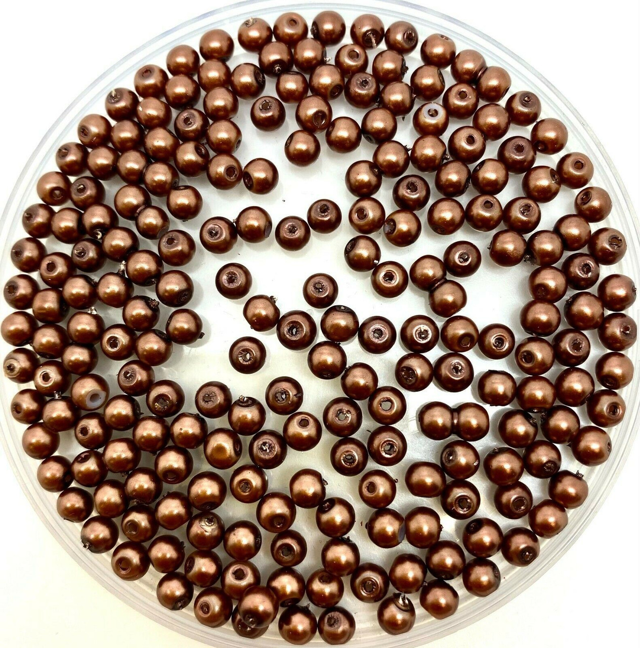 Milk Chocolate Brown 3mm Glass Pearls
