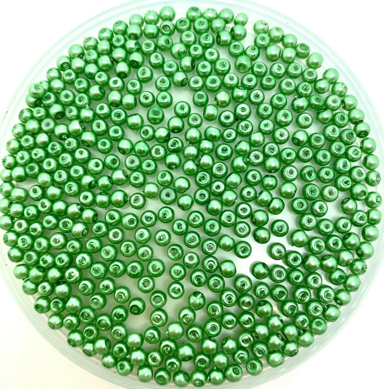 Soft Green 3mm Glass Pearls