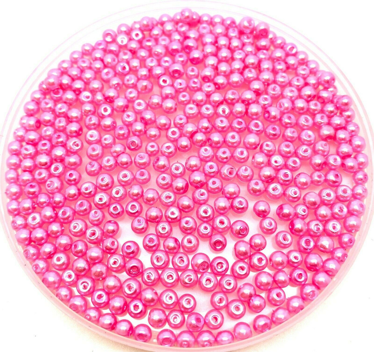 Bubblegum Pink 3mm Glass Pearls