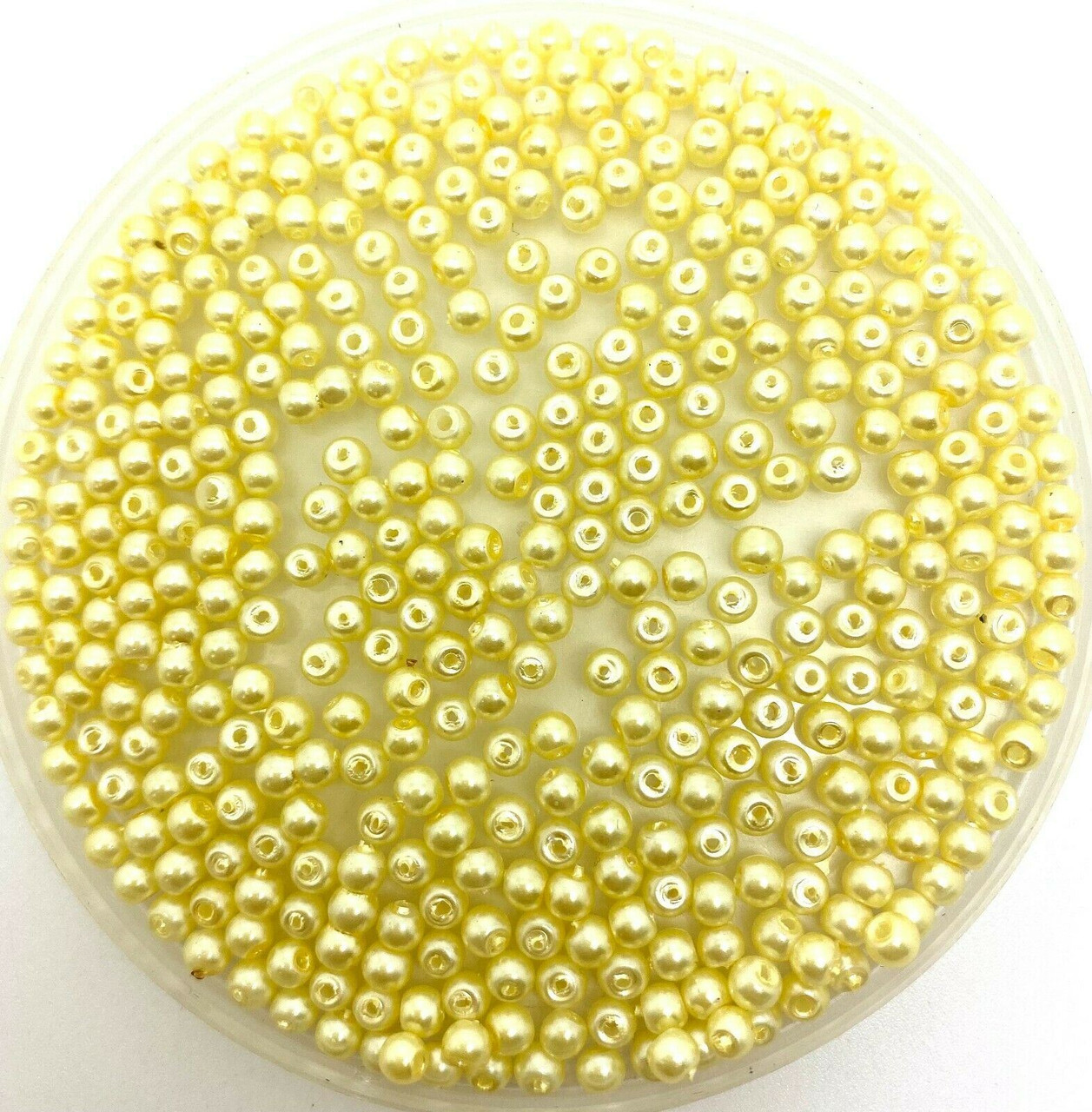 Pale Yellow 3mm Glass Pearls