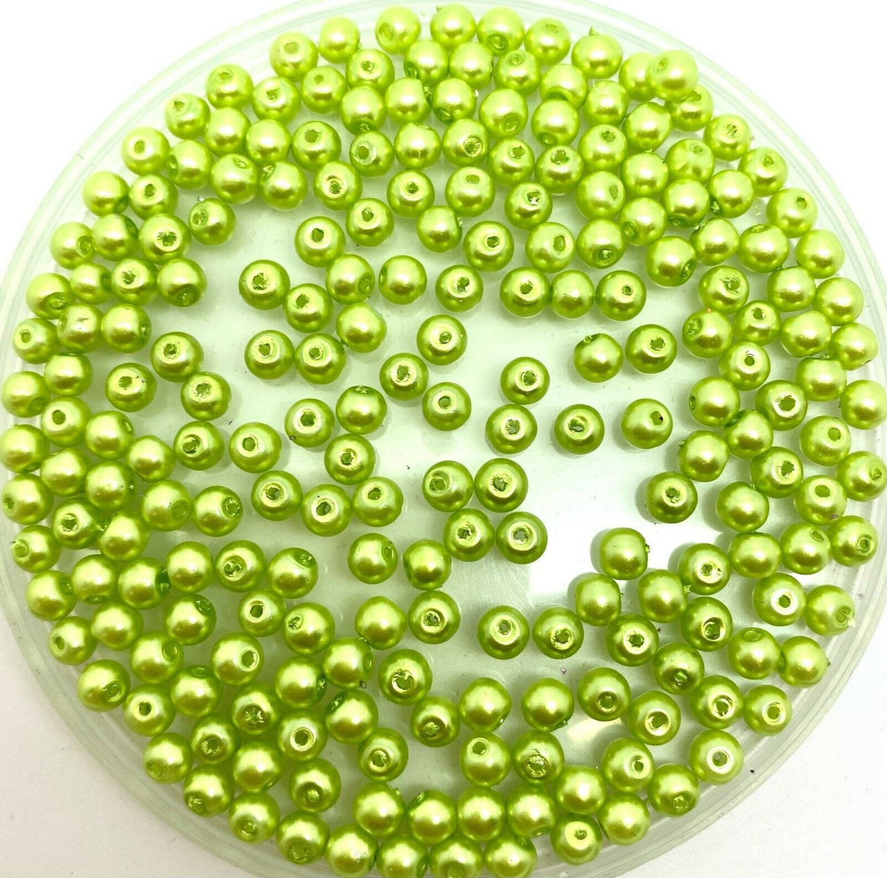 Lime 3mm Glass Pearls