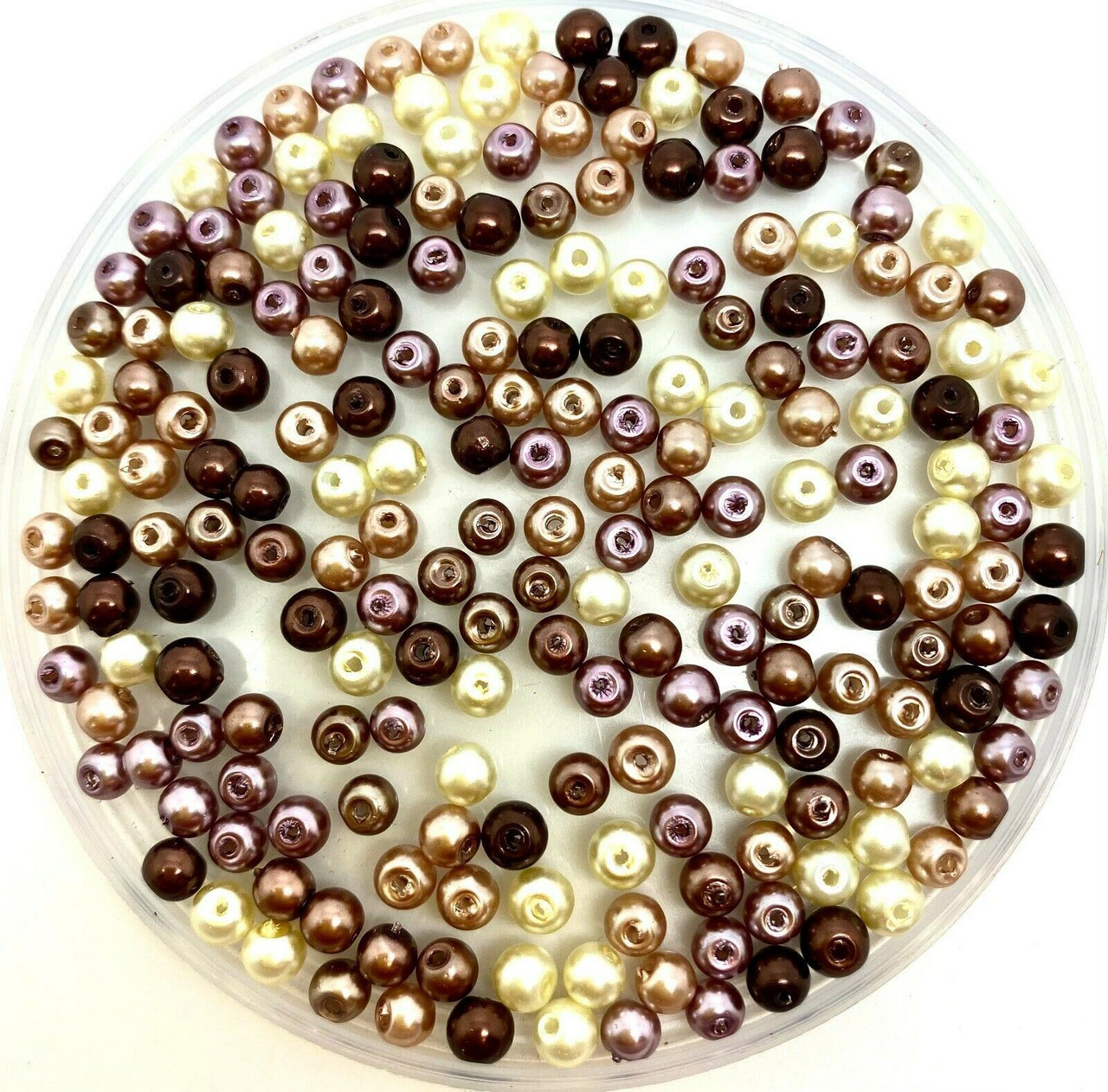 Coffee Shades 3mm Glass Pearls