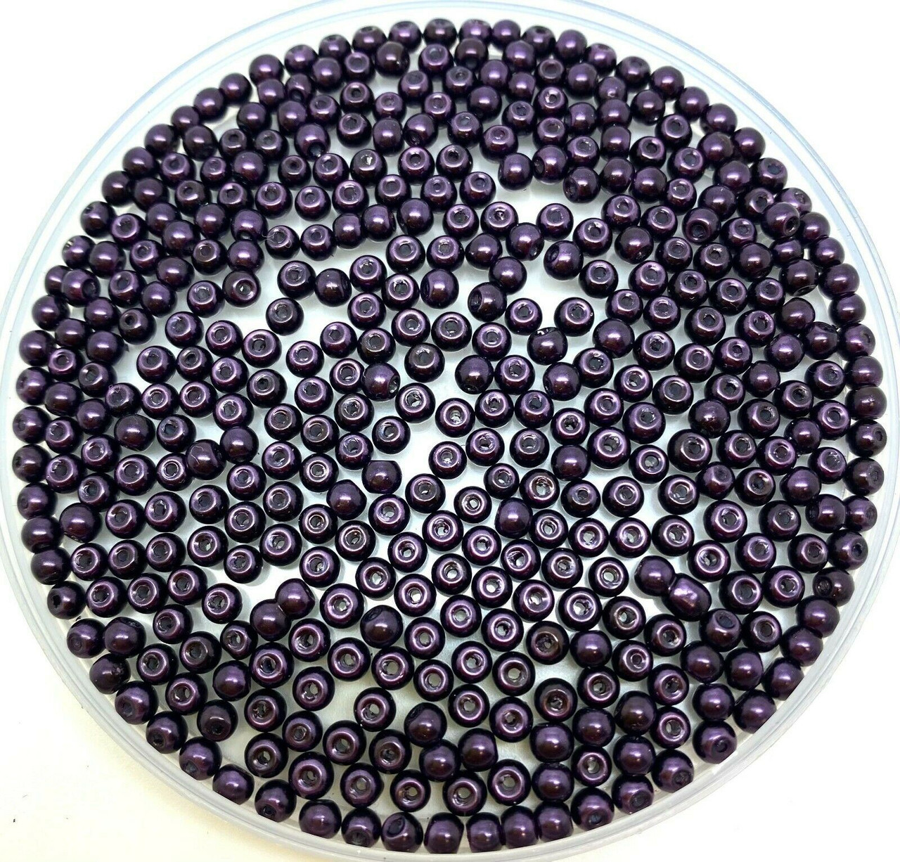 Blackcurrant 3mm Glass Pearls