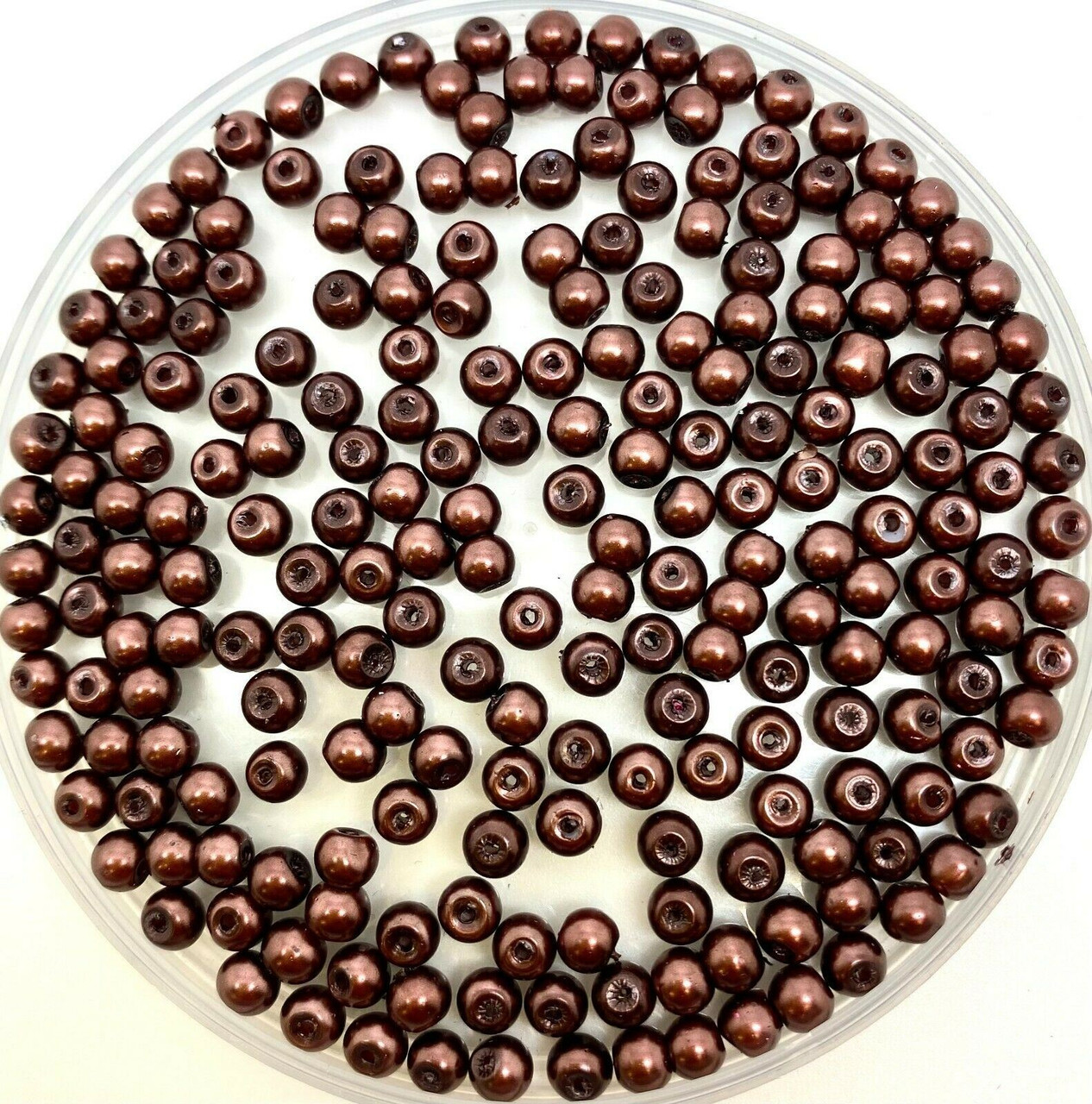 Mahogany Brown 4mm Glass Pearls