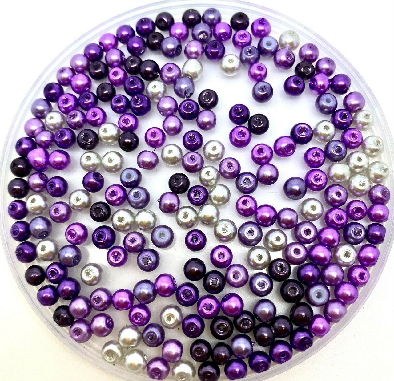 Mix of Purples 4mm Glass Pearls