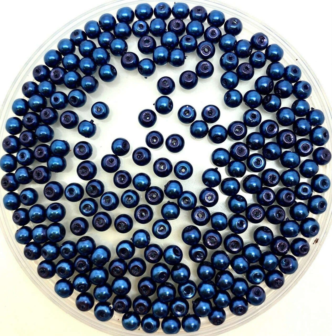 Midnight Blue 4mm Glass Pearls