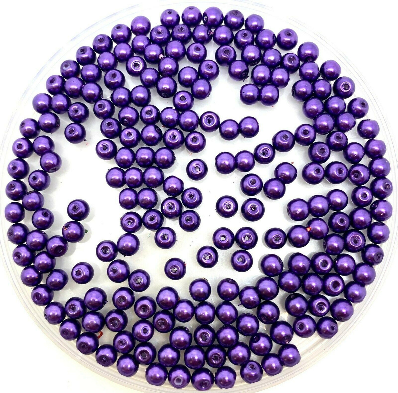 Deep Violet 4mm Glass Pearls