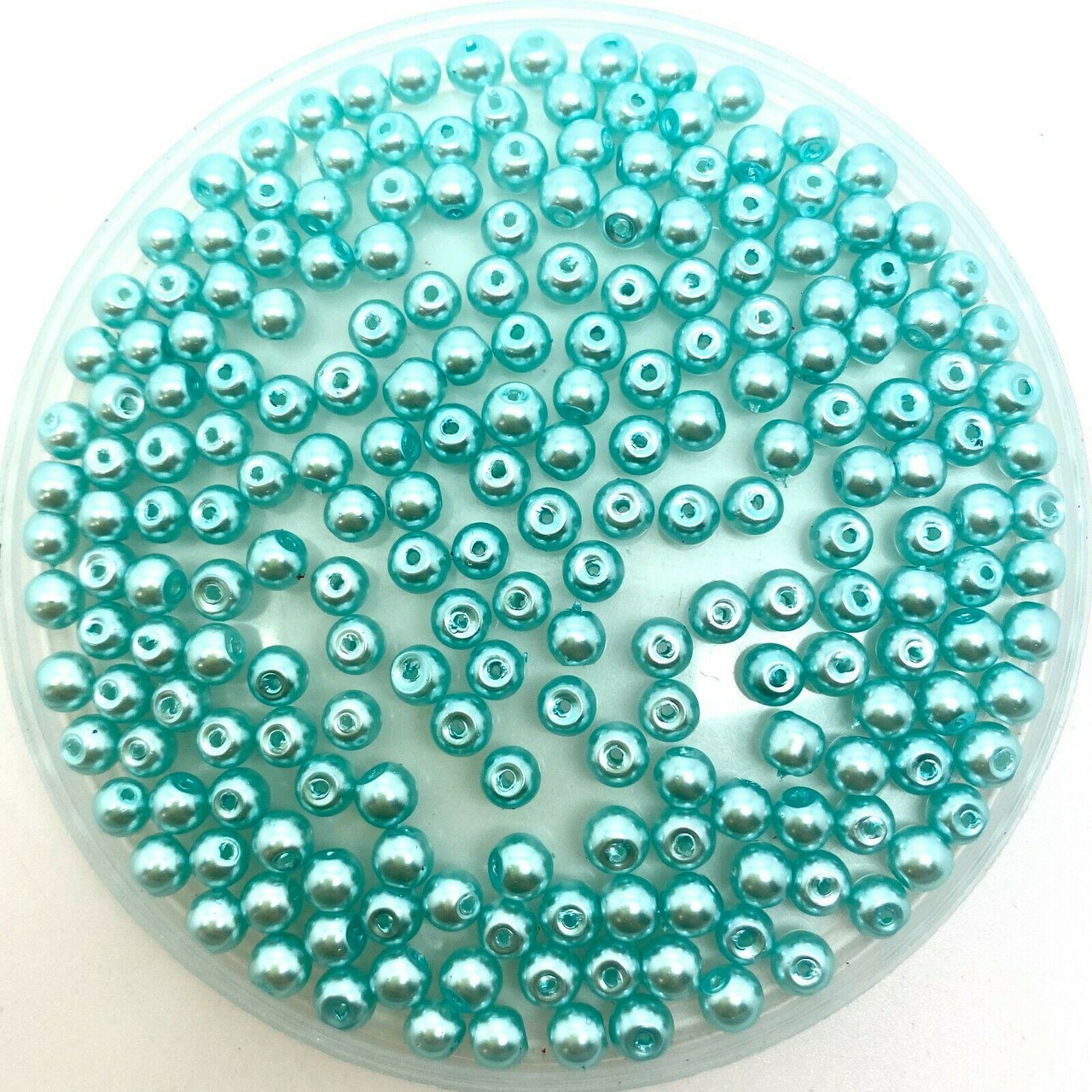 Turquoise 4mm Glass Pearls