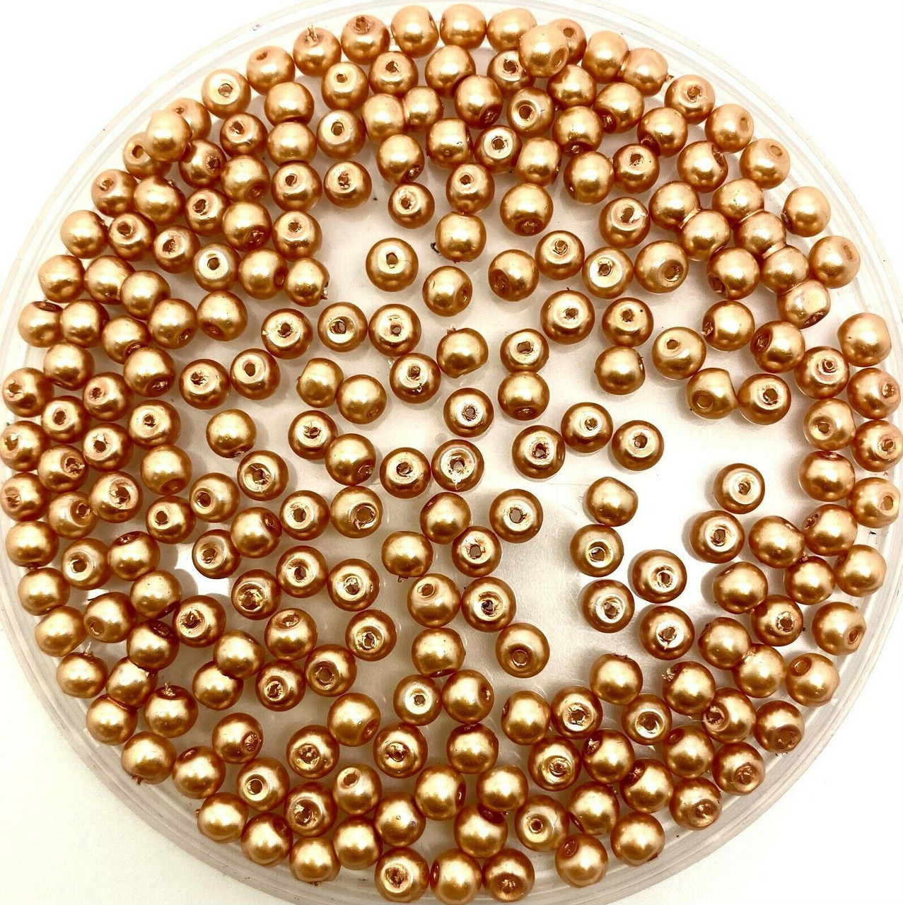 Honey Gold 4mm Glass Pearls