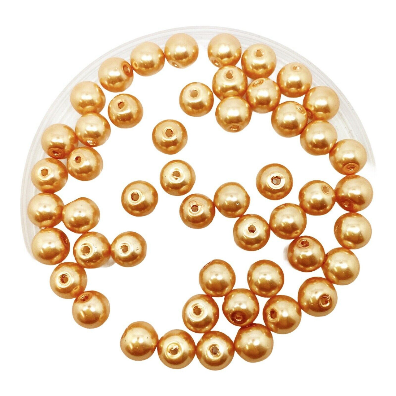 Honey Gold 6mm Glass Pearls