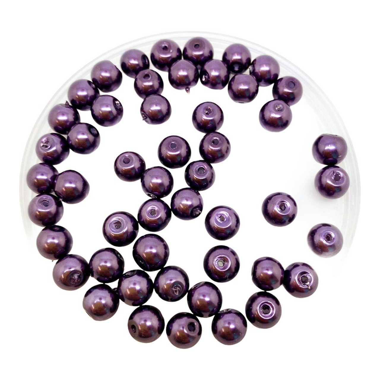 Blackcurrant 6mm Glass Pearls