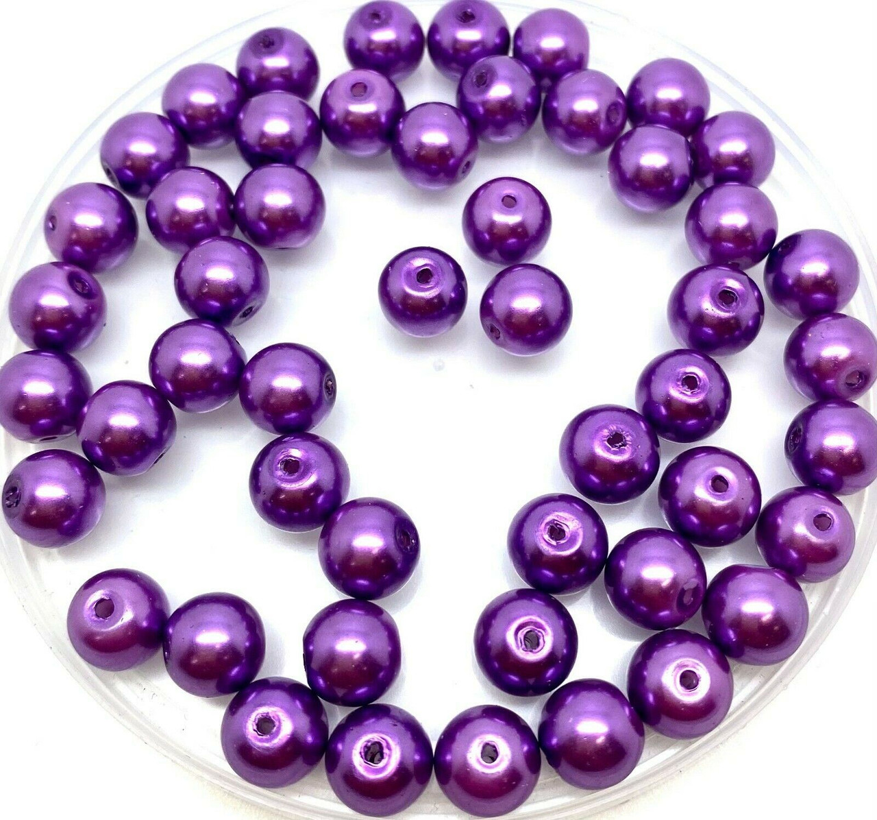 Mauve 6mm Glass Pearls