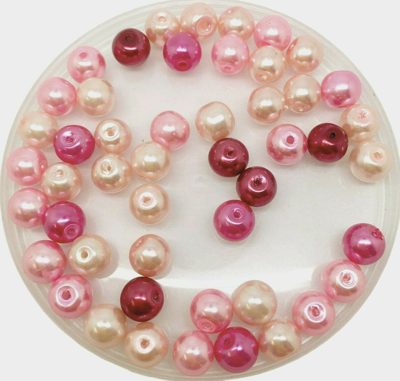 Pink Shades Mix 6mm Glass Pearls