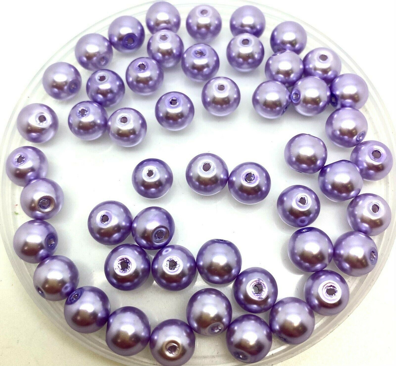 Lavender 6mm Glass Pearls