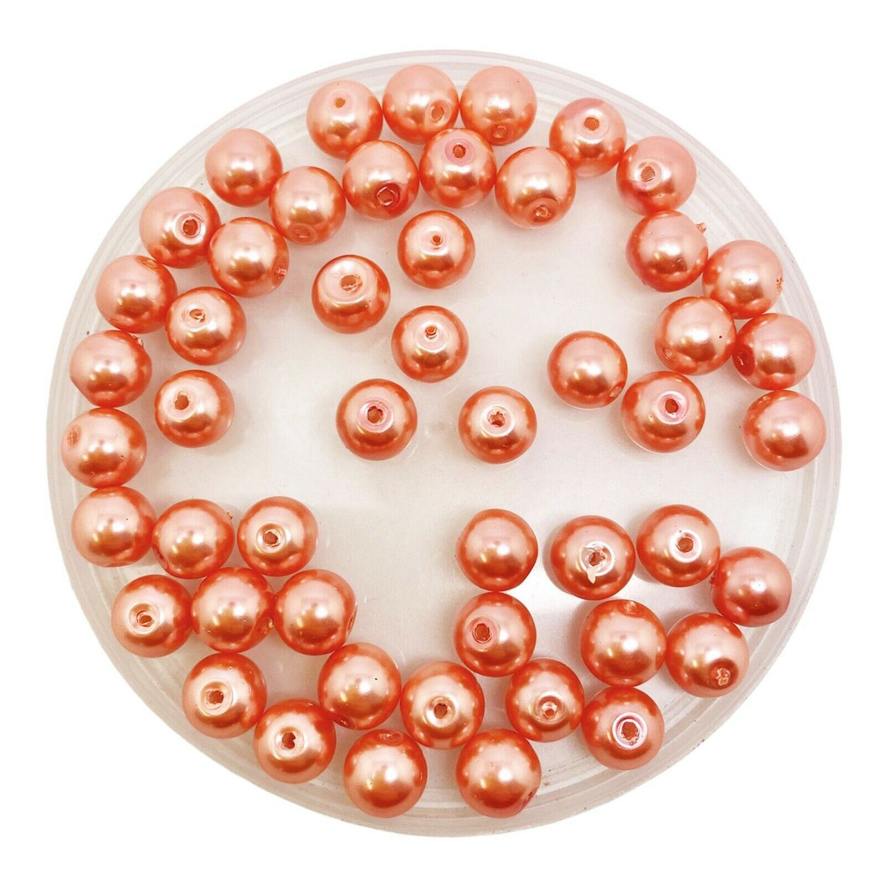 Peach 6mm Glass Pearls