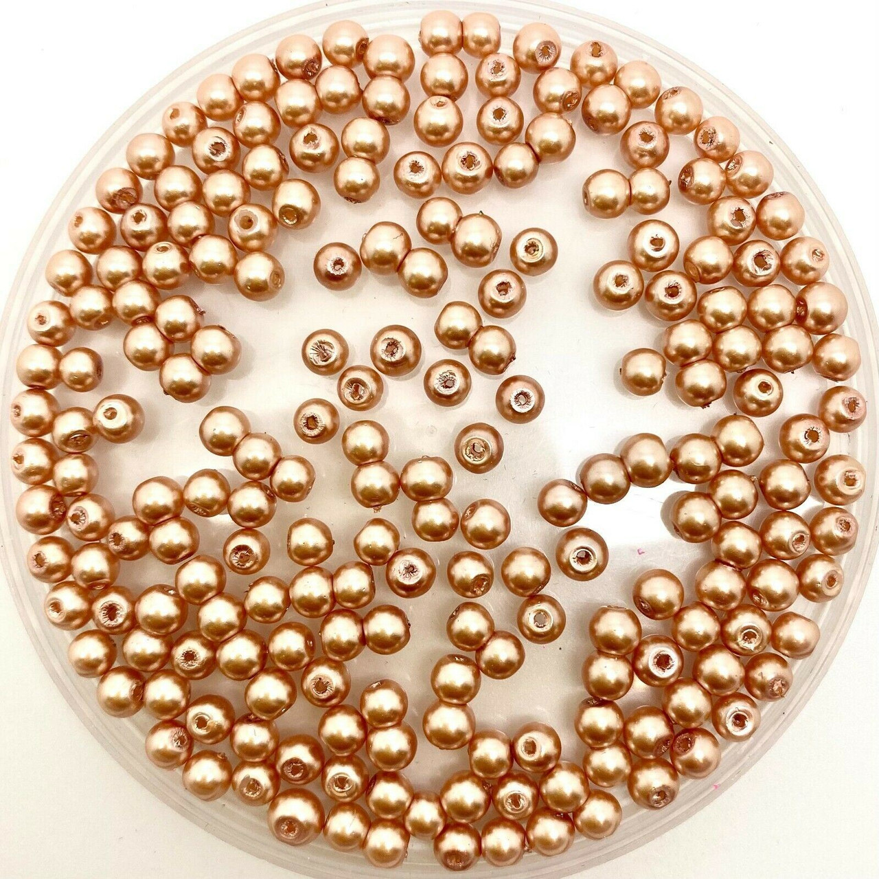 Caramel 8mm Glass Pearls