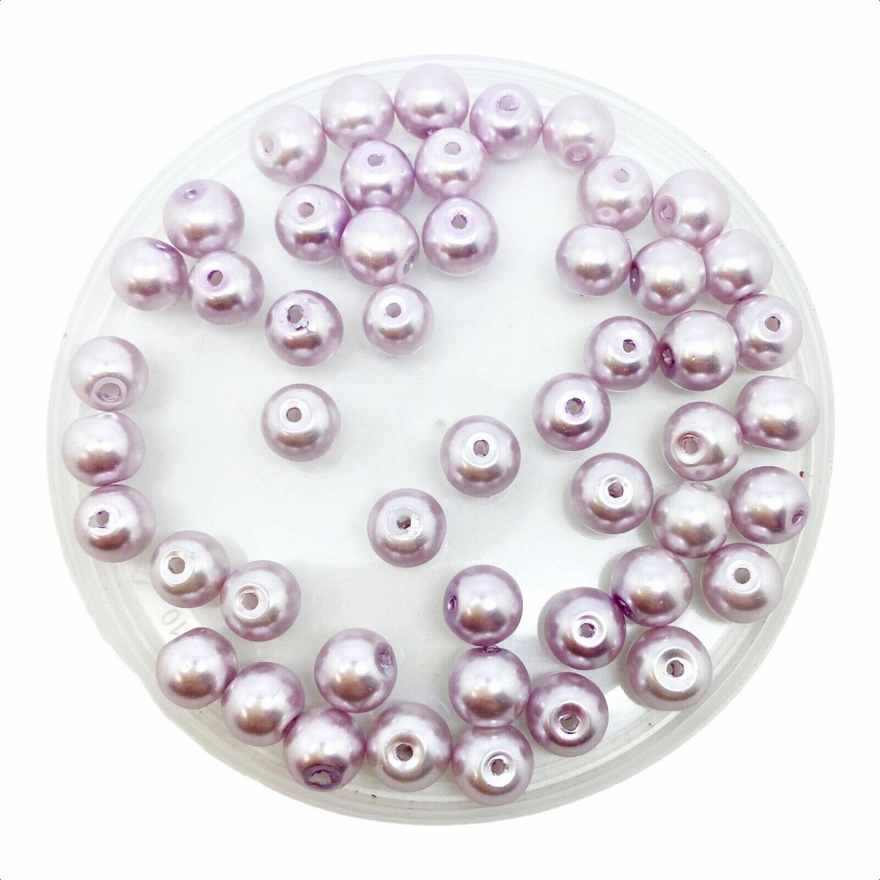 Linen 8mm Glass Pearls