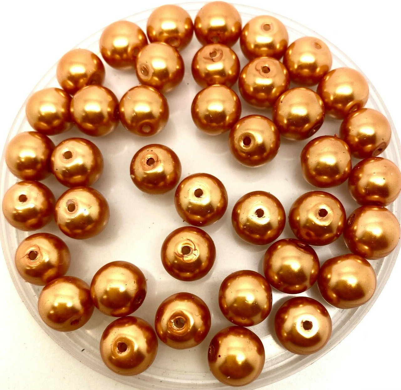 Sunglow 10mm Glass Pearls