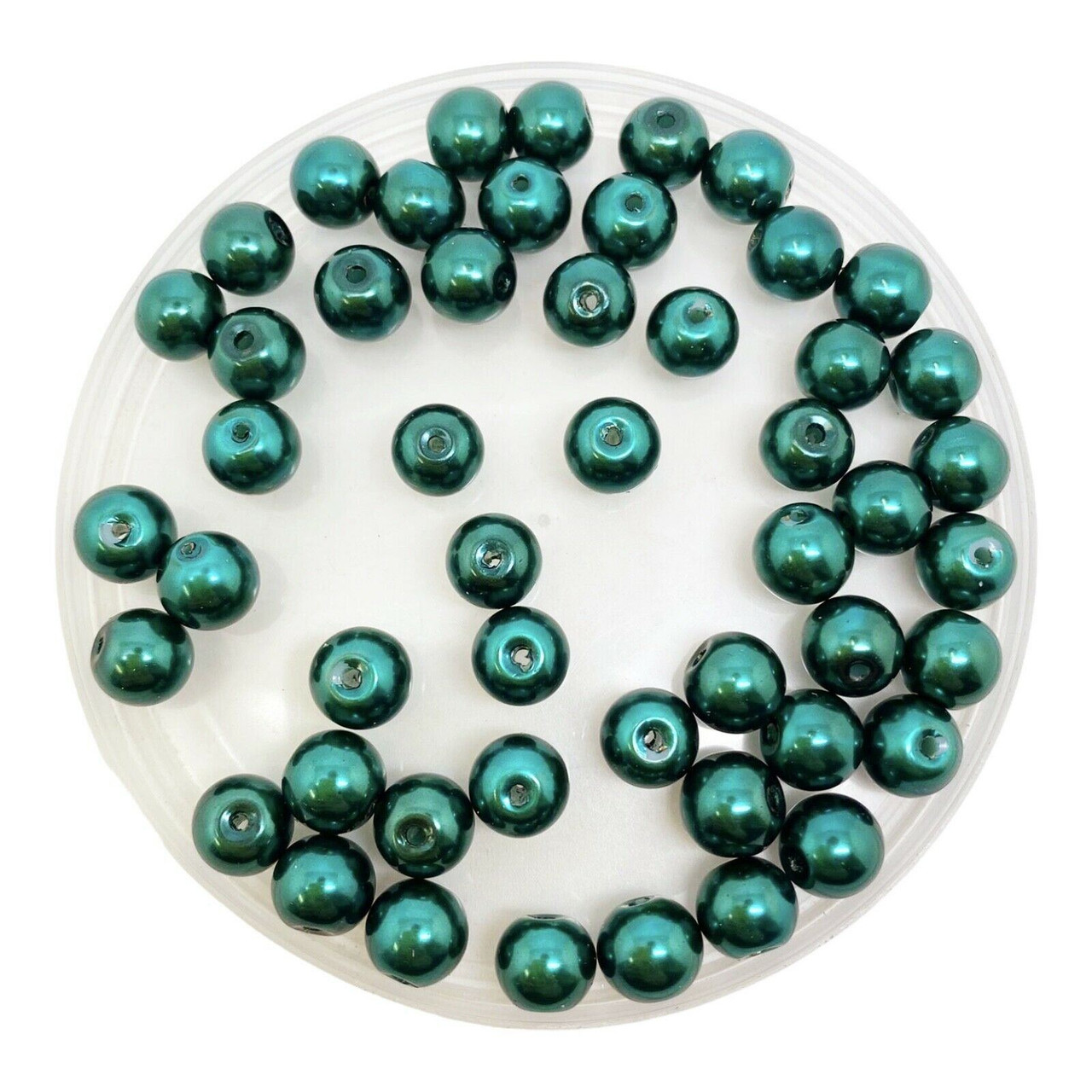 Evergreen 8mm Glass Pearls