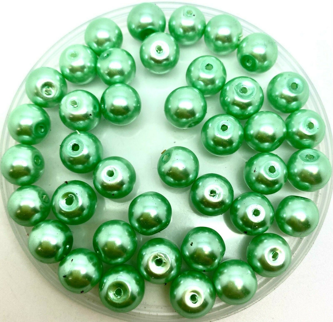 Mint Green 10mm Glass Pearls