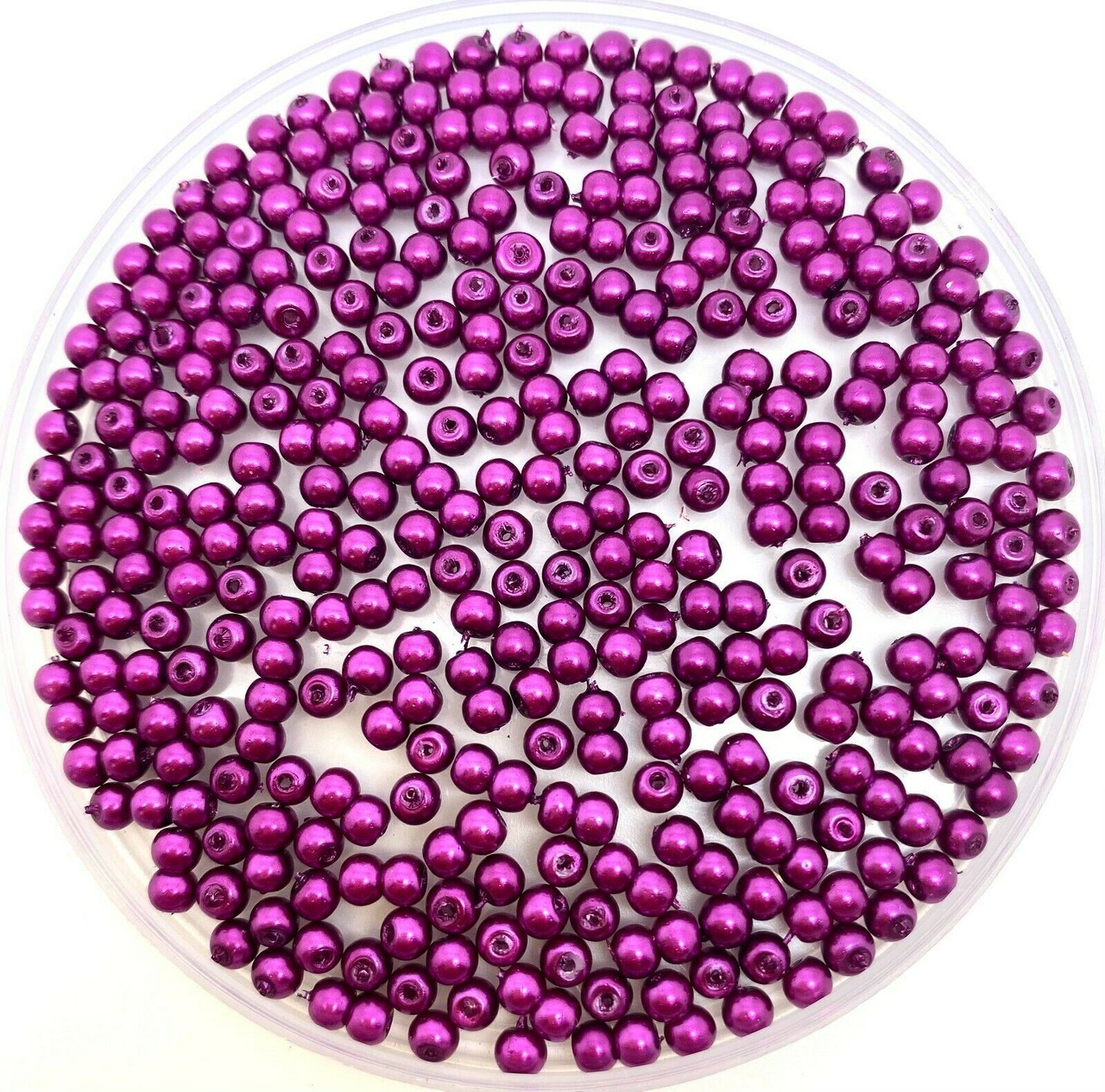 Plum 8mm Glass Pearls