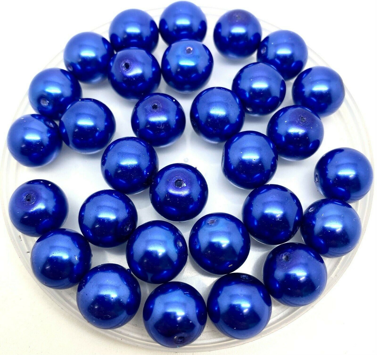 Denim 12mm Glass Pearls