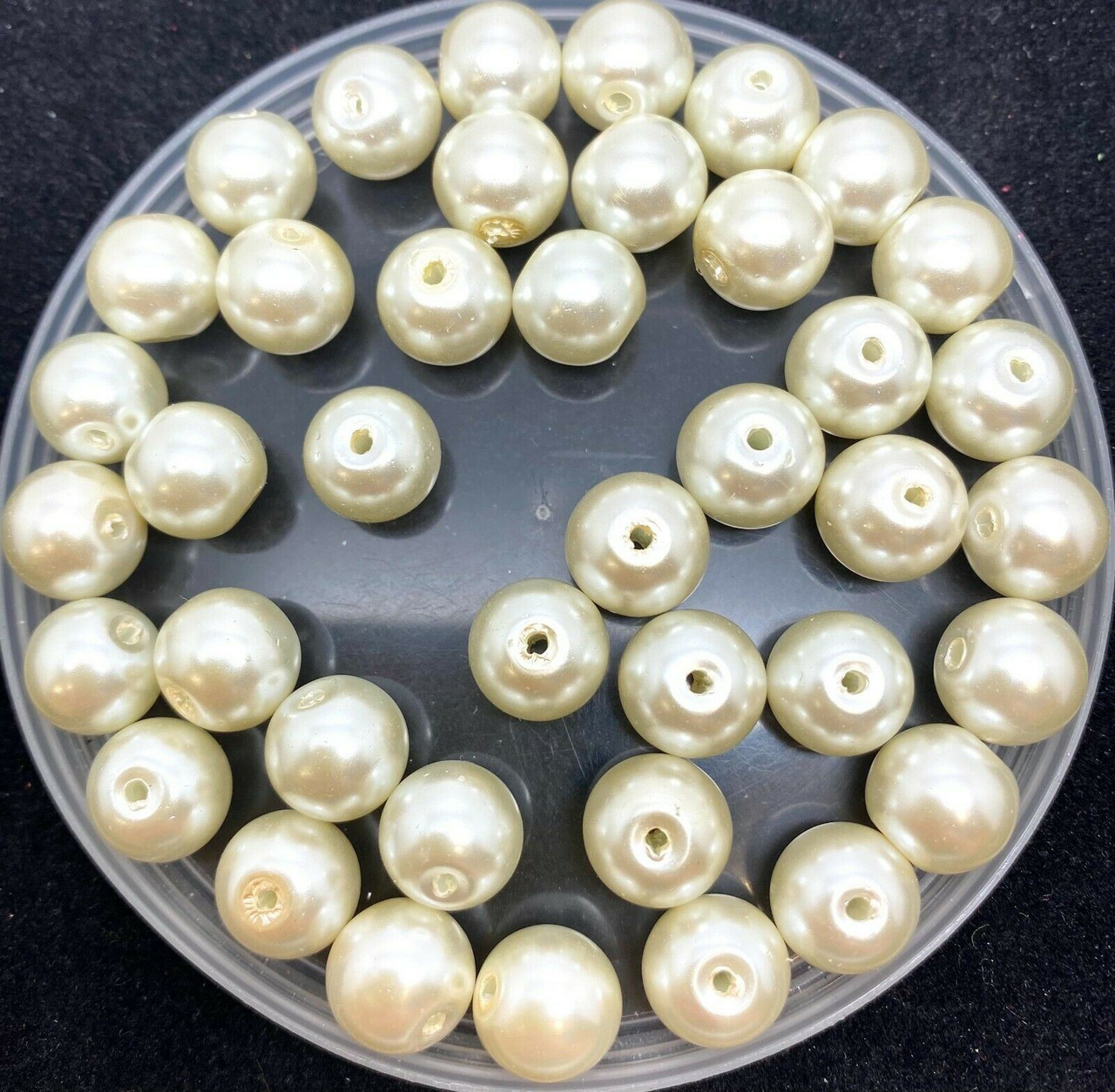 Ivory 12mm Glass Pearls