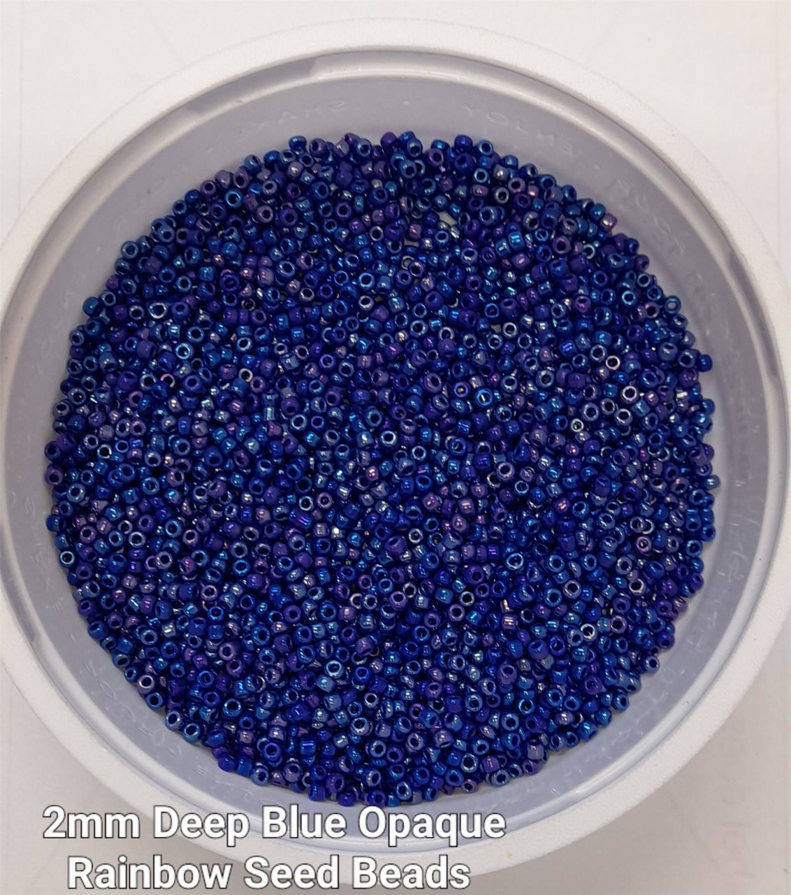 Deep Blue Opaque Rainbow 11/0 seed beads