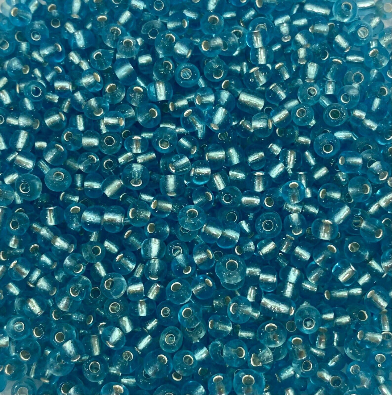 Aqua Silver-Lined 6/0 seed beads