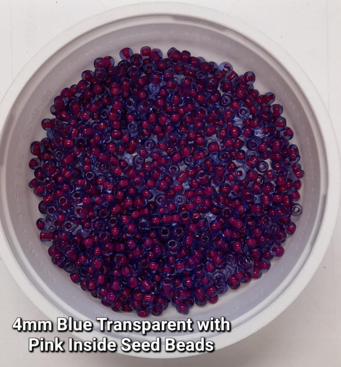 Blue with Pink Inside Inside Colour 6/0 seed beads