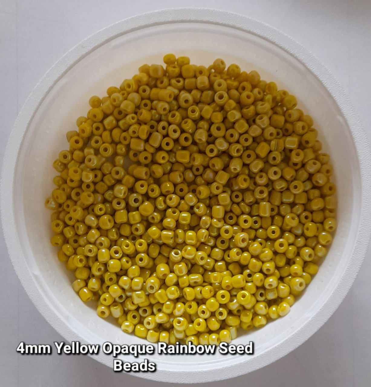 Yellow Opaque Rainbow 6/0 seed beads