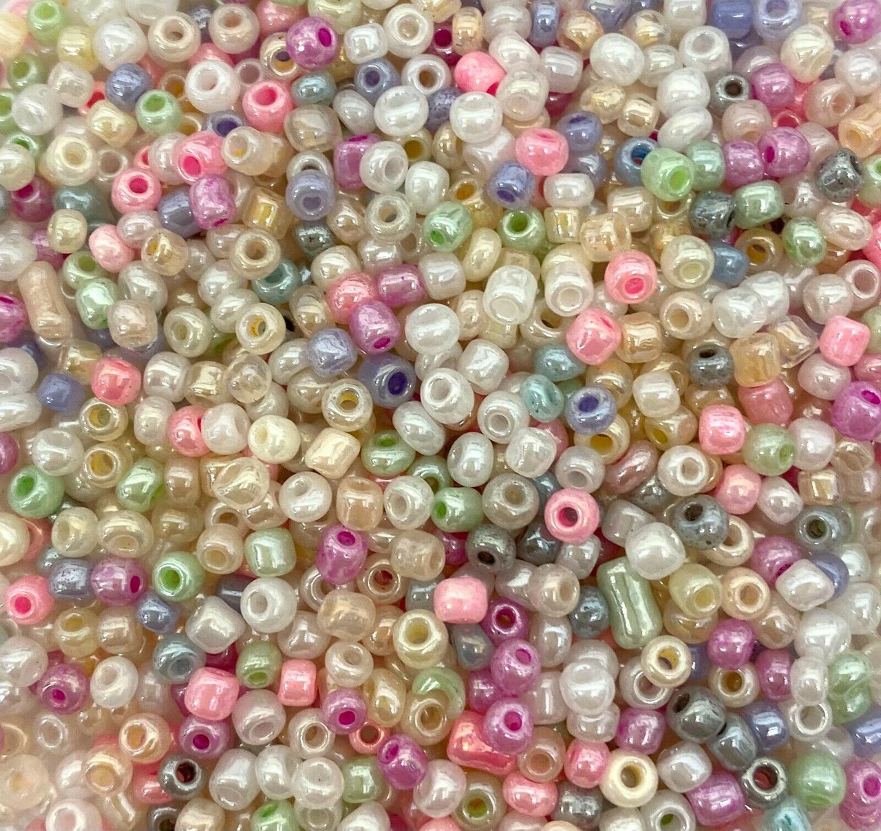 Mixed Colours Ceylon 6/0 seed beads