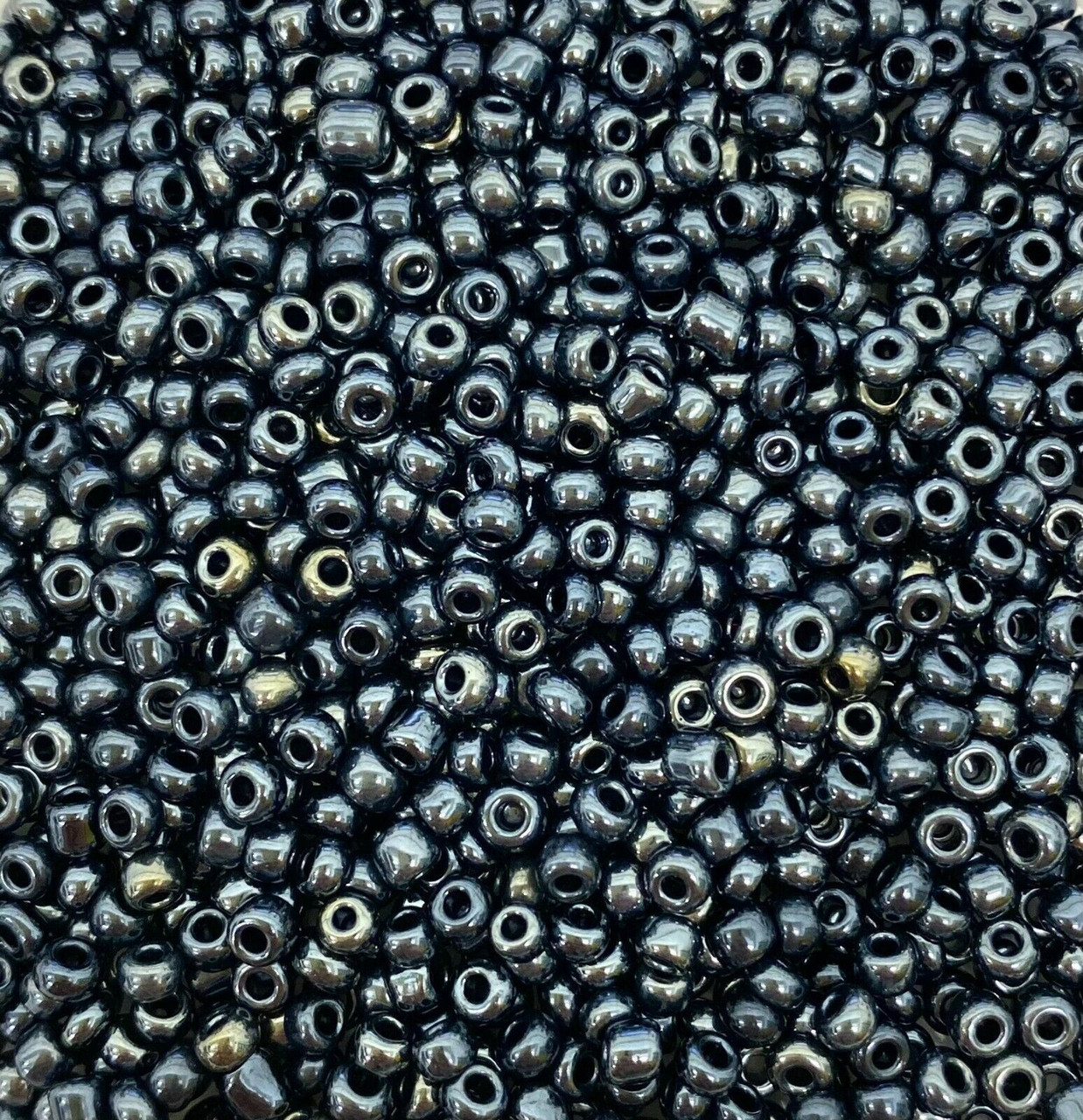 Black Opaque Lustered 8/0 seed beads