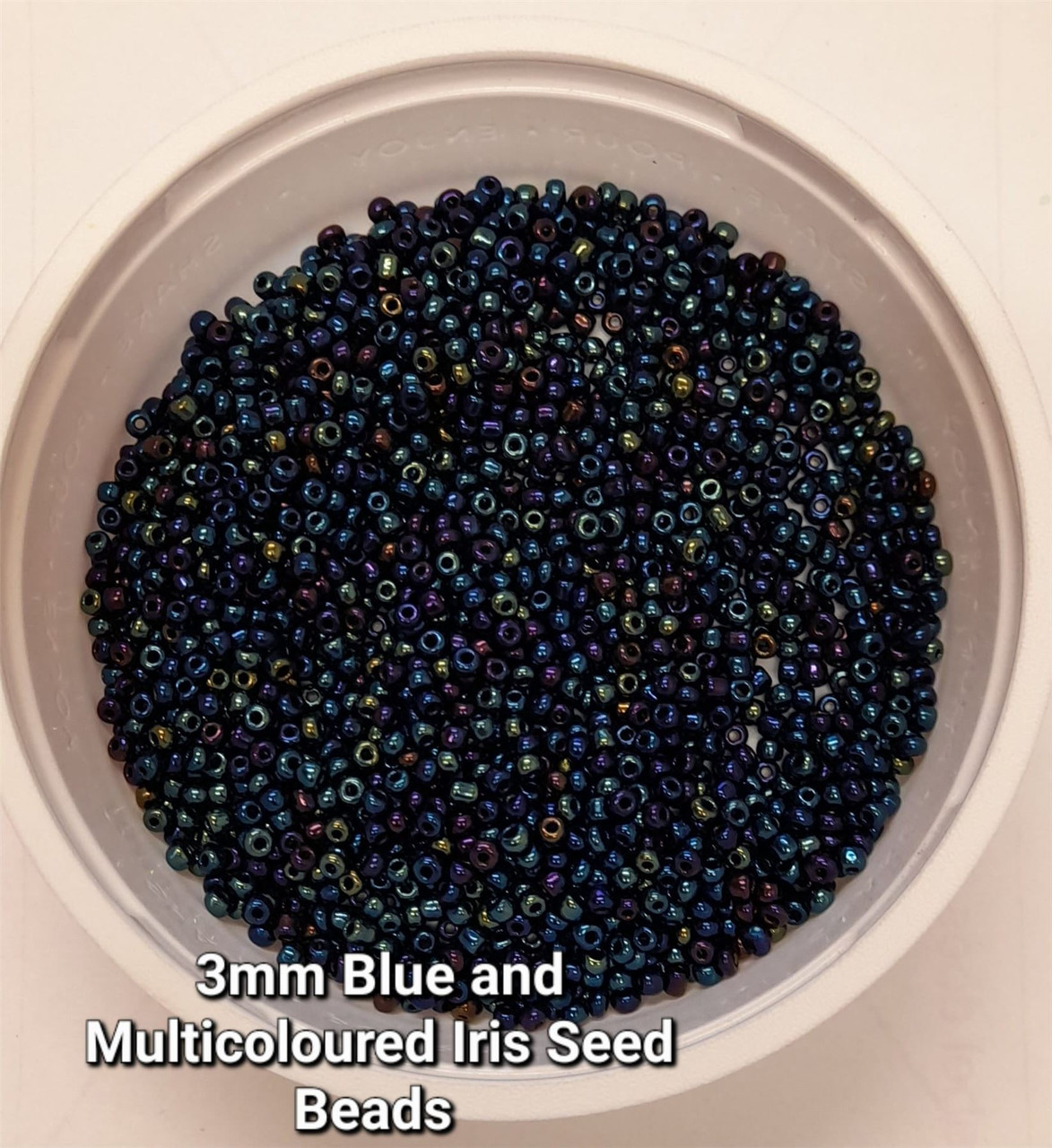 Blue & Multicolour Iris 8/0 seed beads